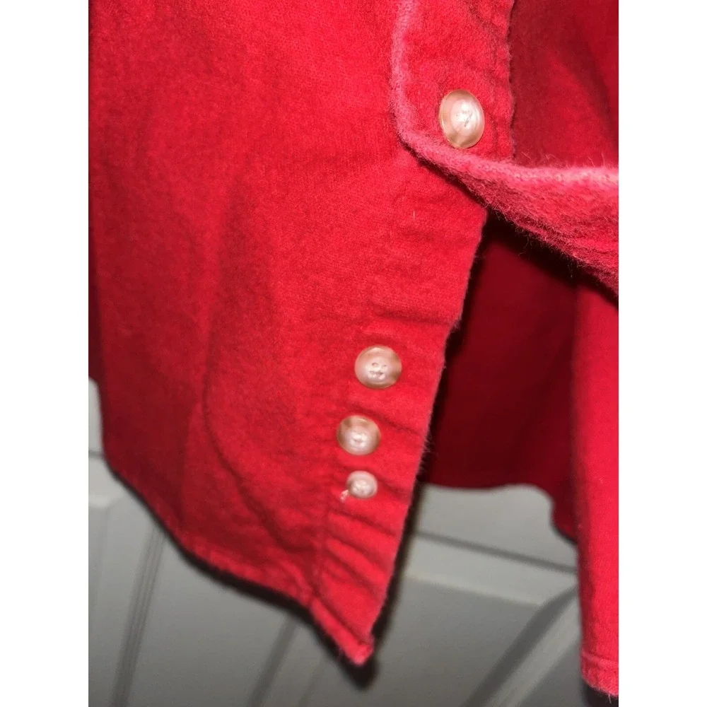Vintage Eddie Bauer Red Flannel shirt mens xl tall button up , Heavy Thick chore